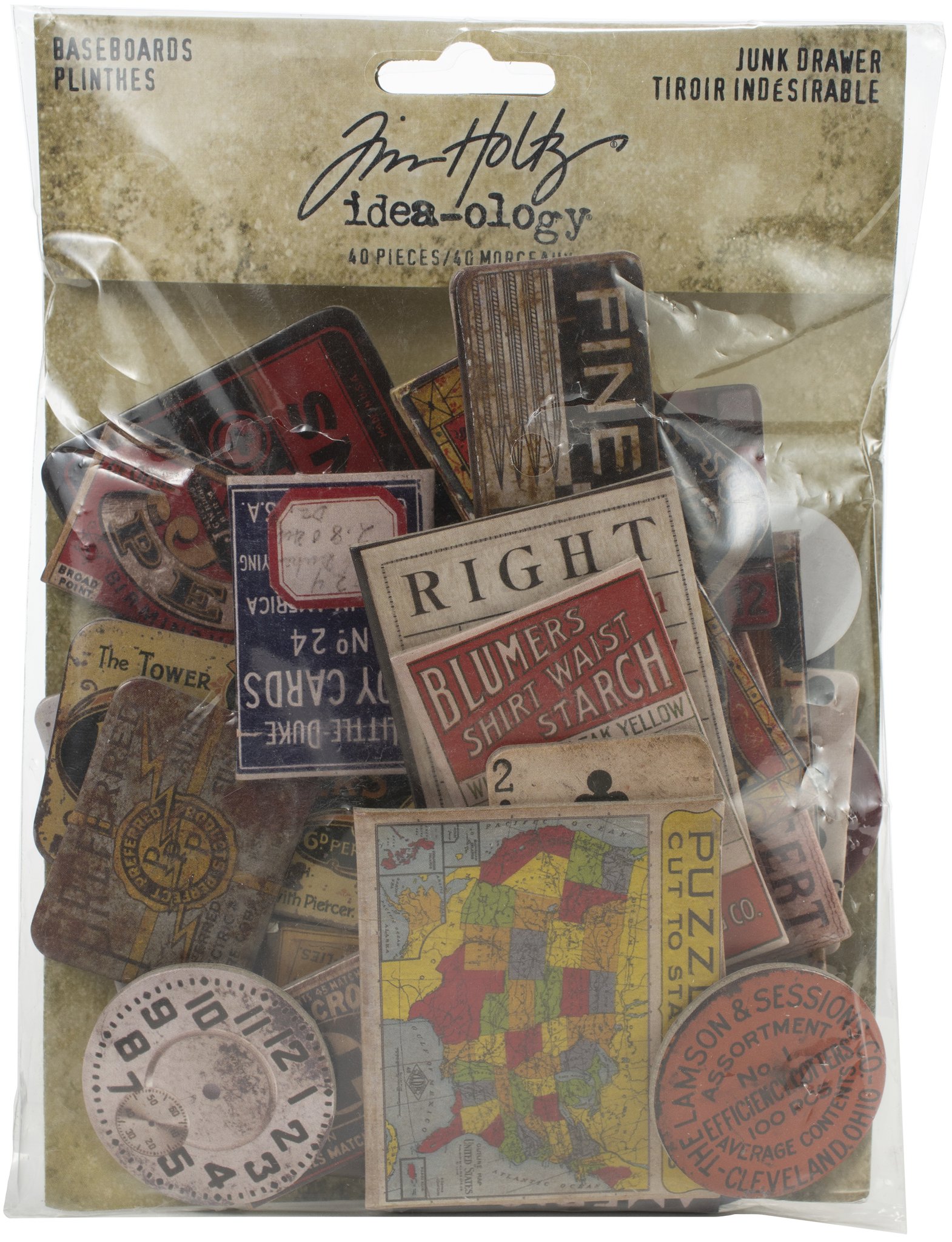 Bild von Idea-Ology Chipboard Baseboards 40/Pkg-Junk Drawer