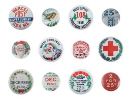 Bild von Idea-Ology Mini Flair Buttons 12/Pkg-Christmas