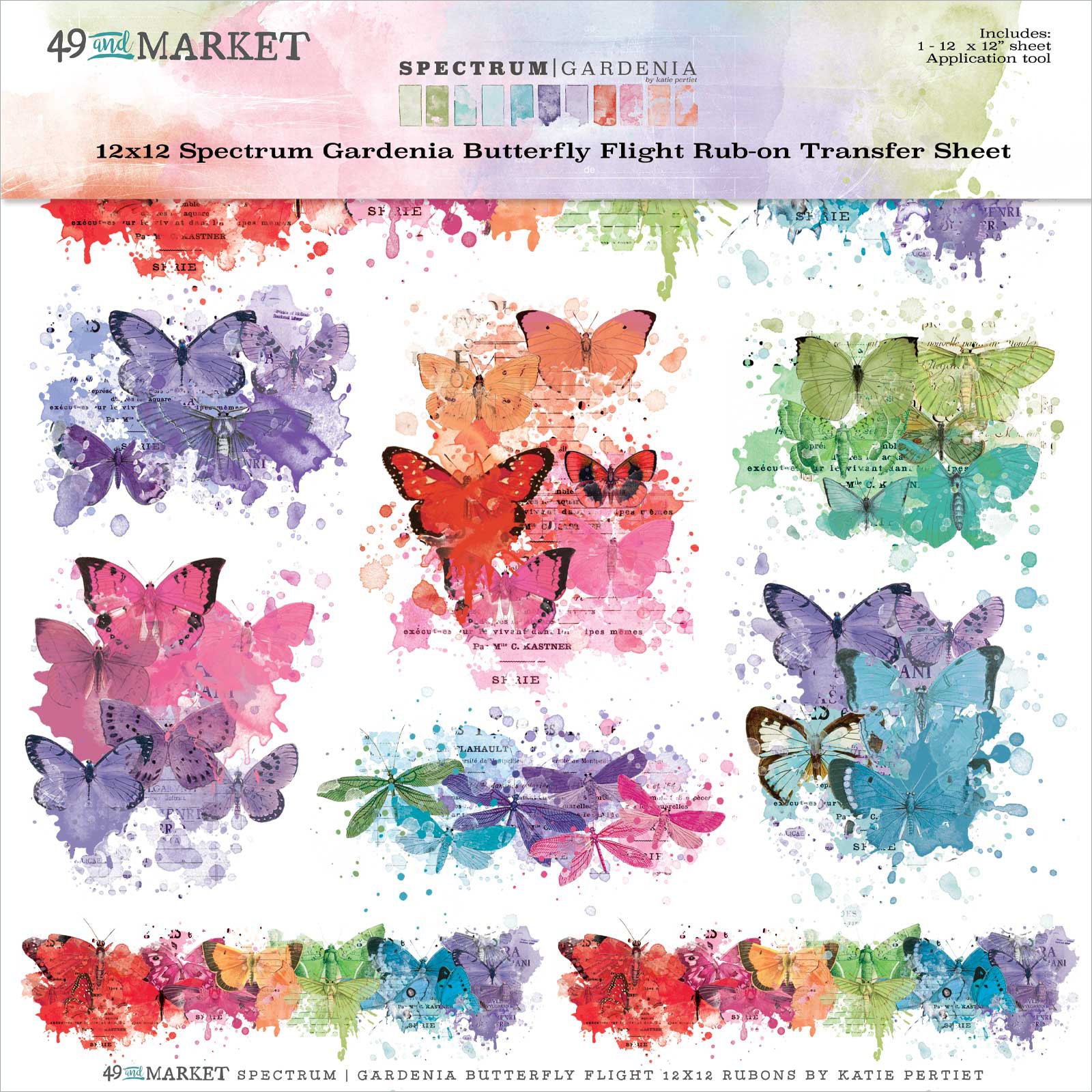 Bild von Spectrum Gardenia Rub-Ons 12"X12" 1/Sheet-Butterfly Flight