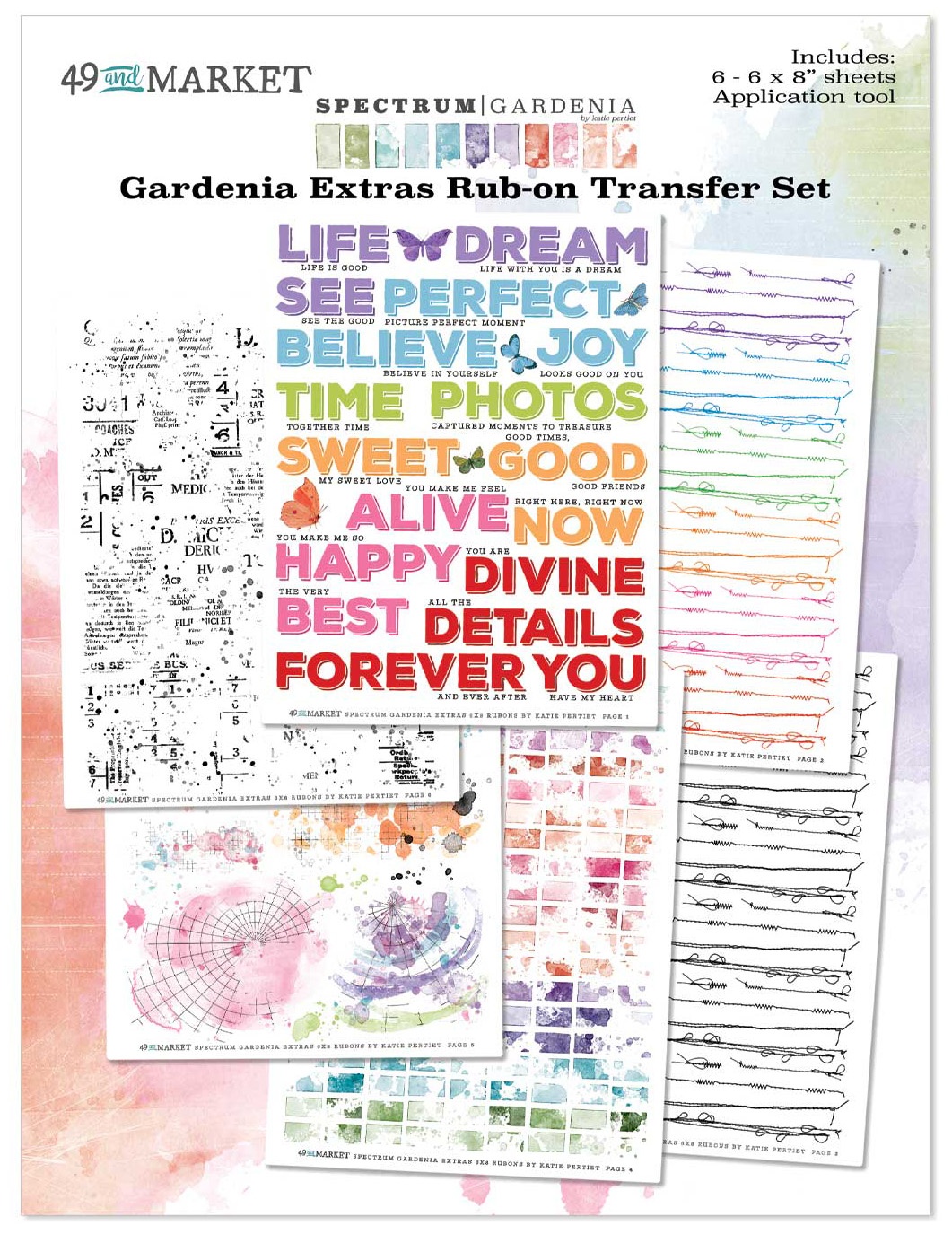 Bild von Spectrum Gardenia Rub-Ons 6"X8" 6/Sheets-Extras