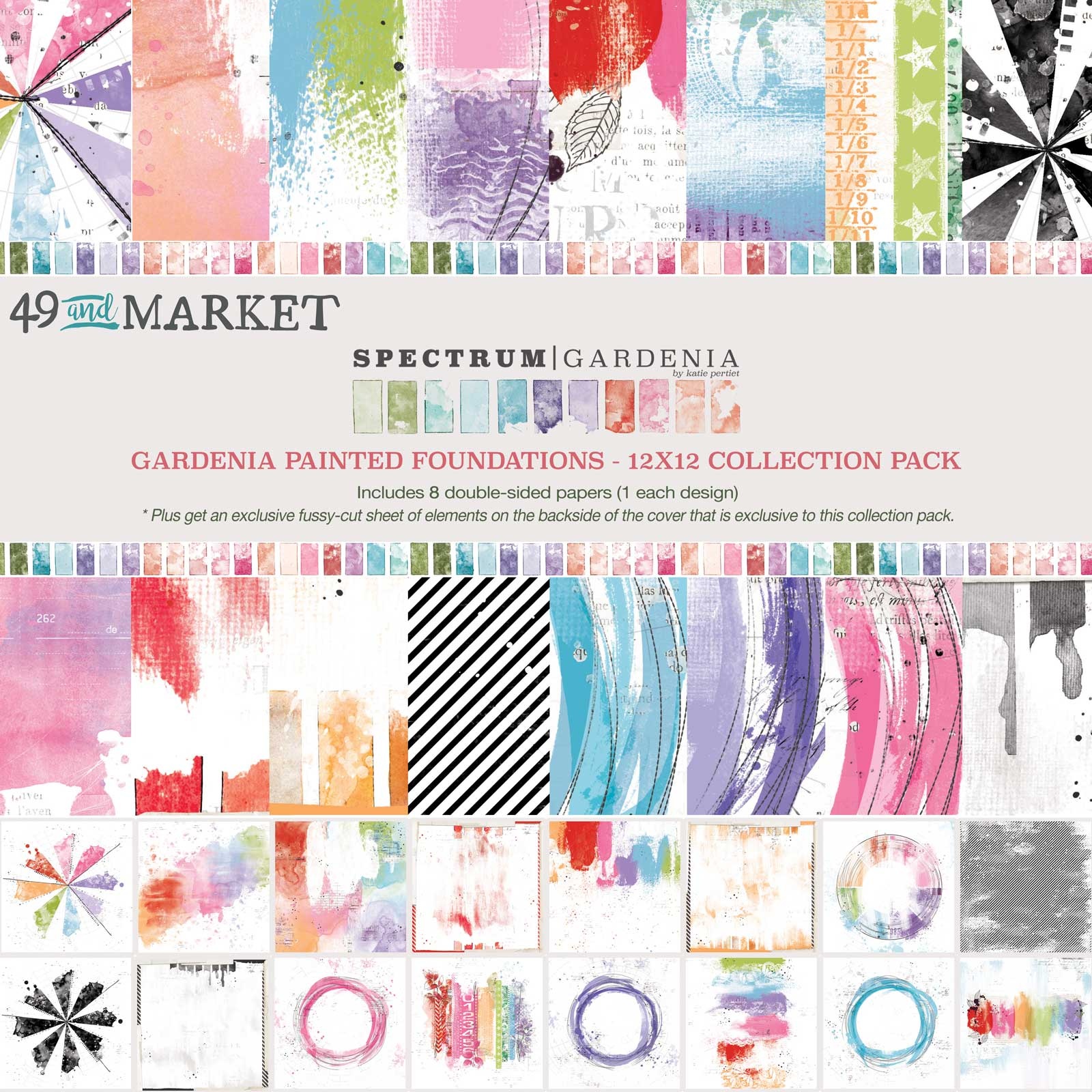 Bild von 49 And Market Collection Pack 12"X12"-Spectrum Gardenia Painted Foundations