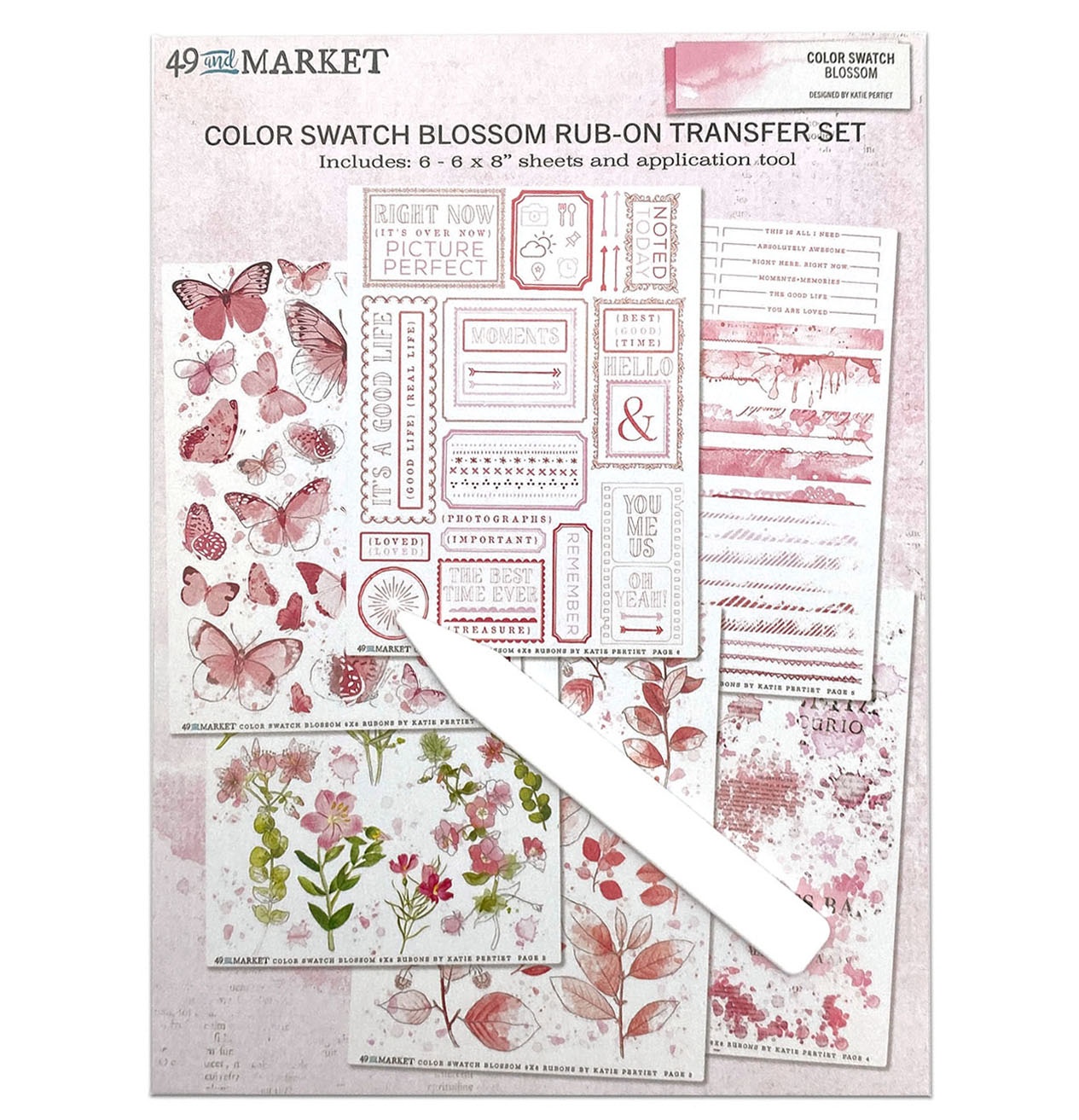 Bild von Color Swatch: Blossom Rub-Ons 6"X8" 6/Sheets- 