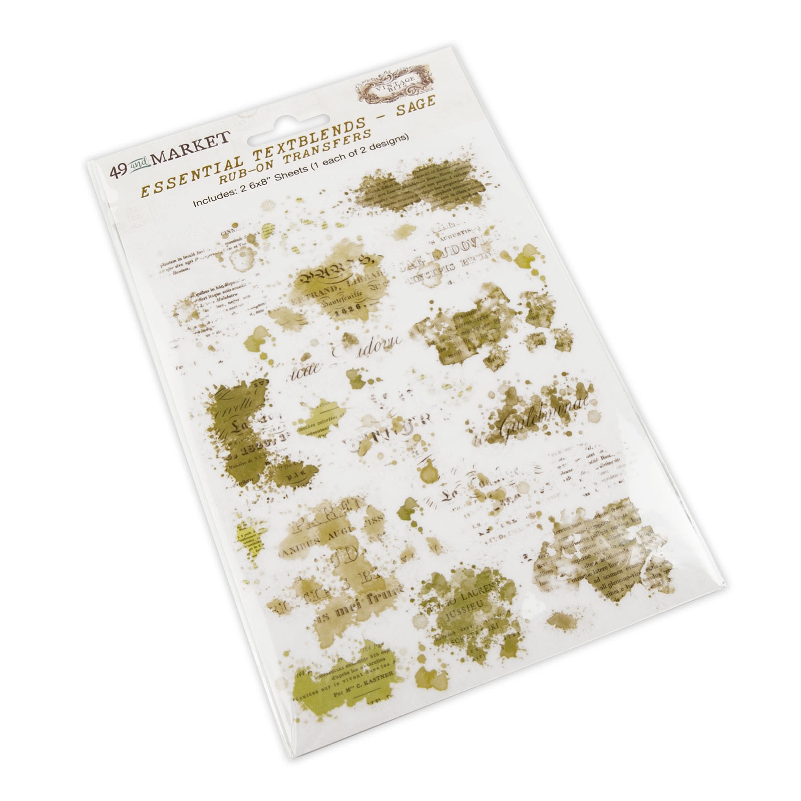 Bild von 49 And Market Essential Textblends Rub-Ons 6"X8" 2/Pkg-Sage