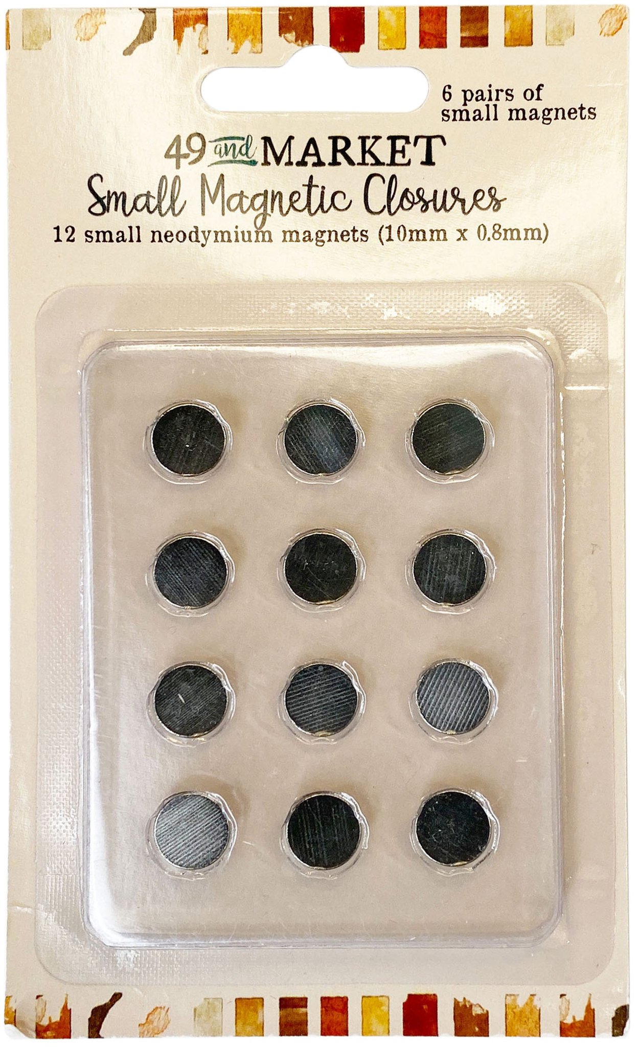 Bild von 49 And Market Foundations Magnetic Closures 12/Pkg-Small - 10mm X 0.8mm