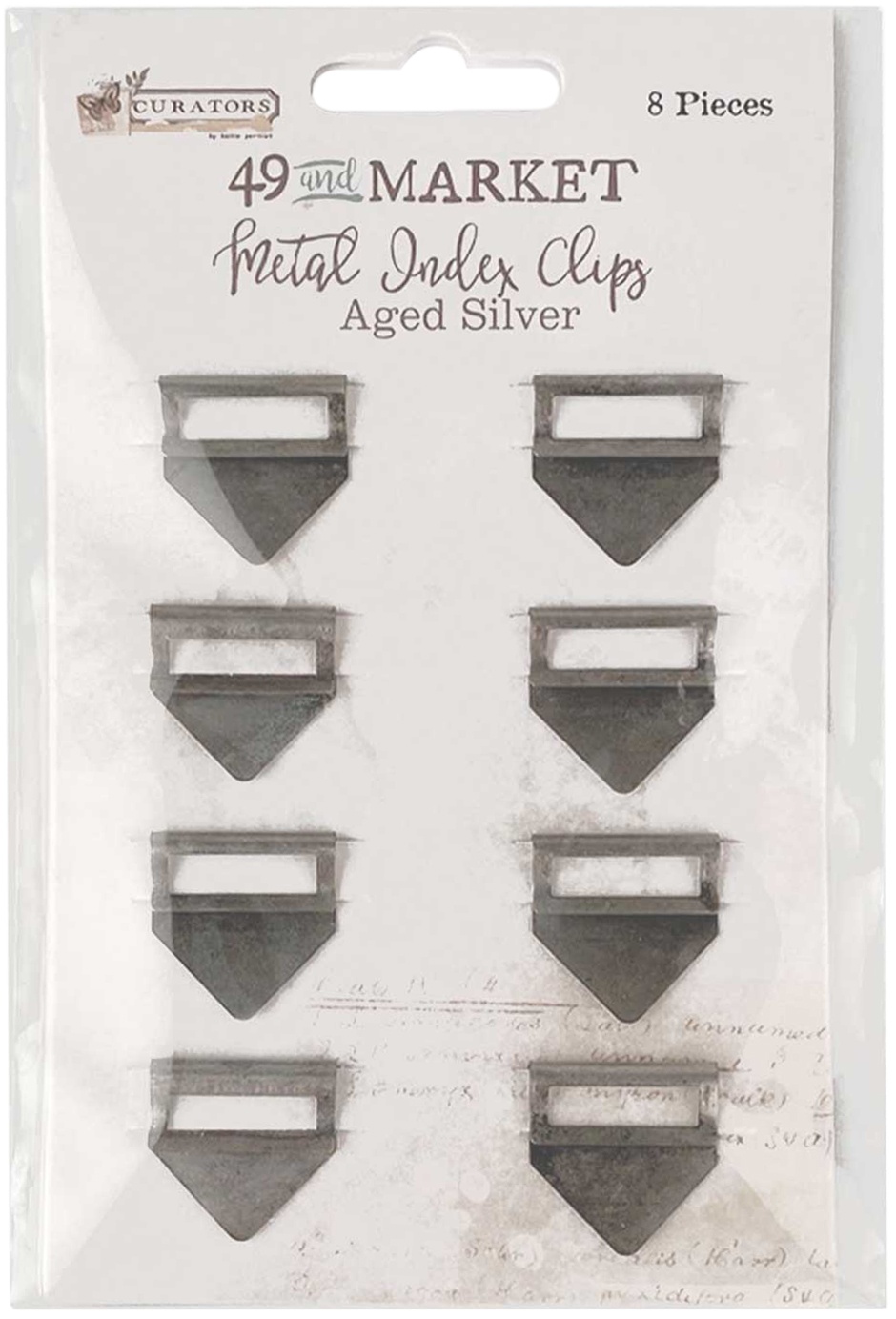 Bild von 49 And Market Curators Essential Metal Index Clips 8/Pkg-Aged Silver