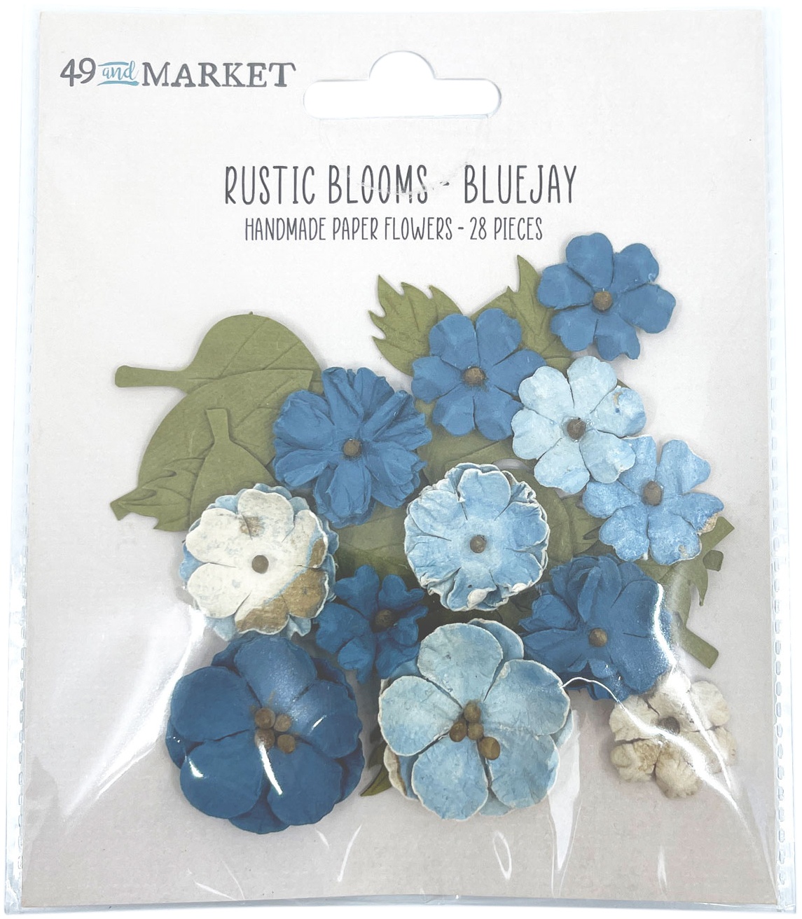 Bild von 49 And Market Rustic Blooms Paper Flowers 28/Pkg-Bluejay