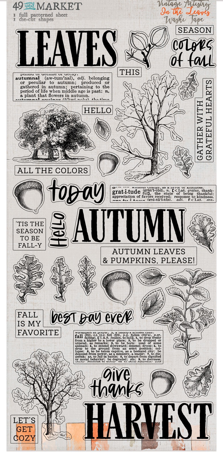 Bild von 49 And Market Washi Tape-Vintage Artistry In The Leaves