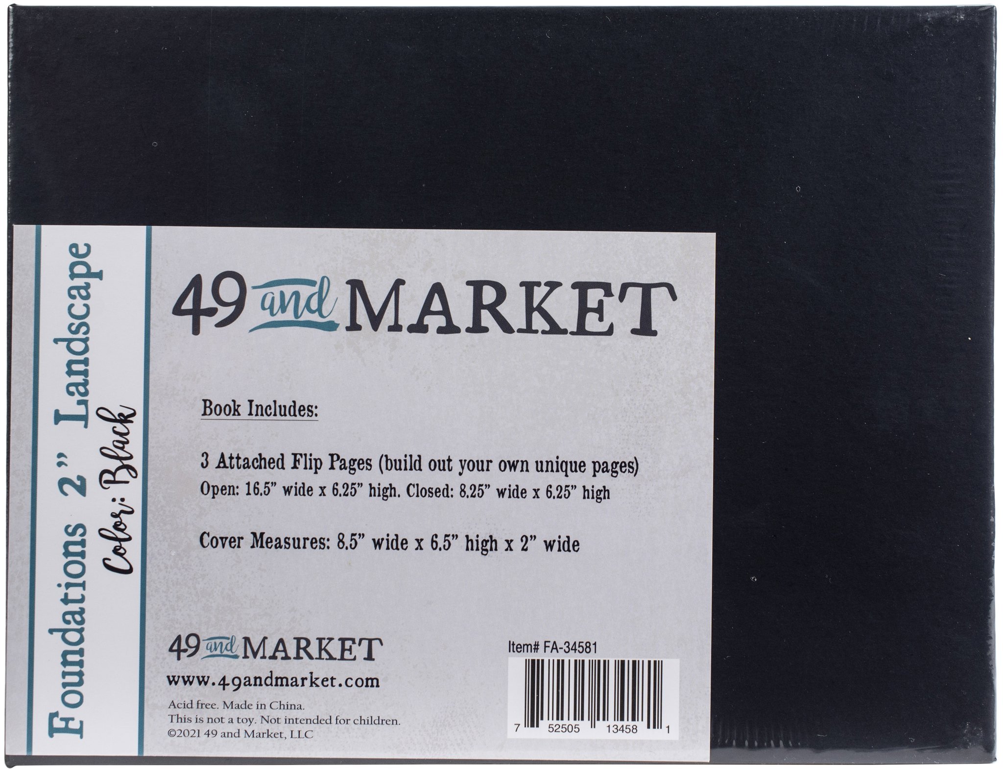 Bild von 49 And Market Foundations 2" Landscape Album 6.5"X8.5"-Black