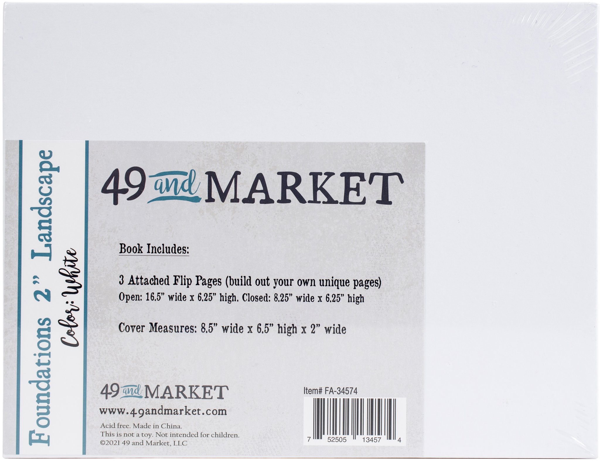 Bild von 49 And Market Foundations 2" Landscape Album 6.5"X8.5"-White