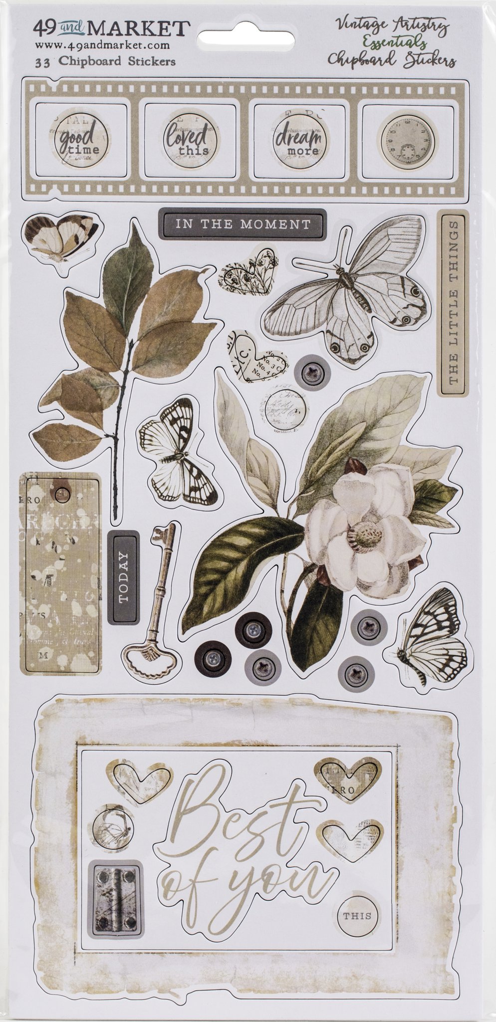 Bild von Vintage Artistry Essentials Chipboard Stickers 6"X12"- 