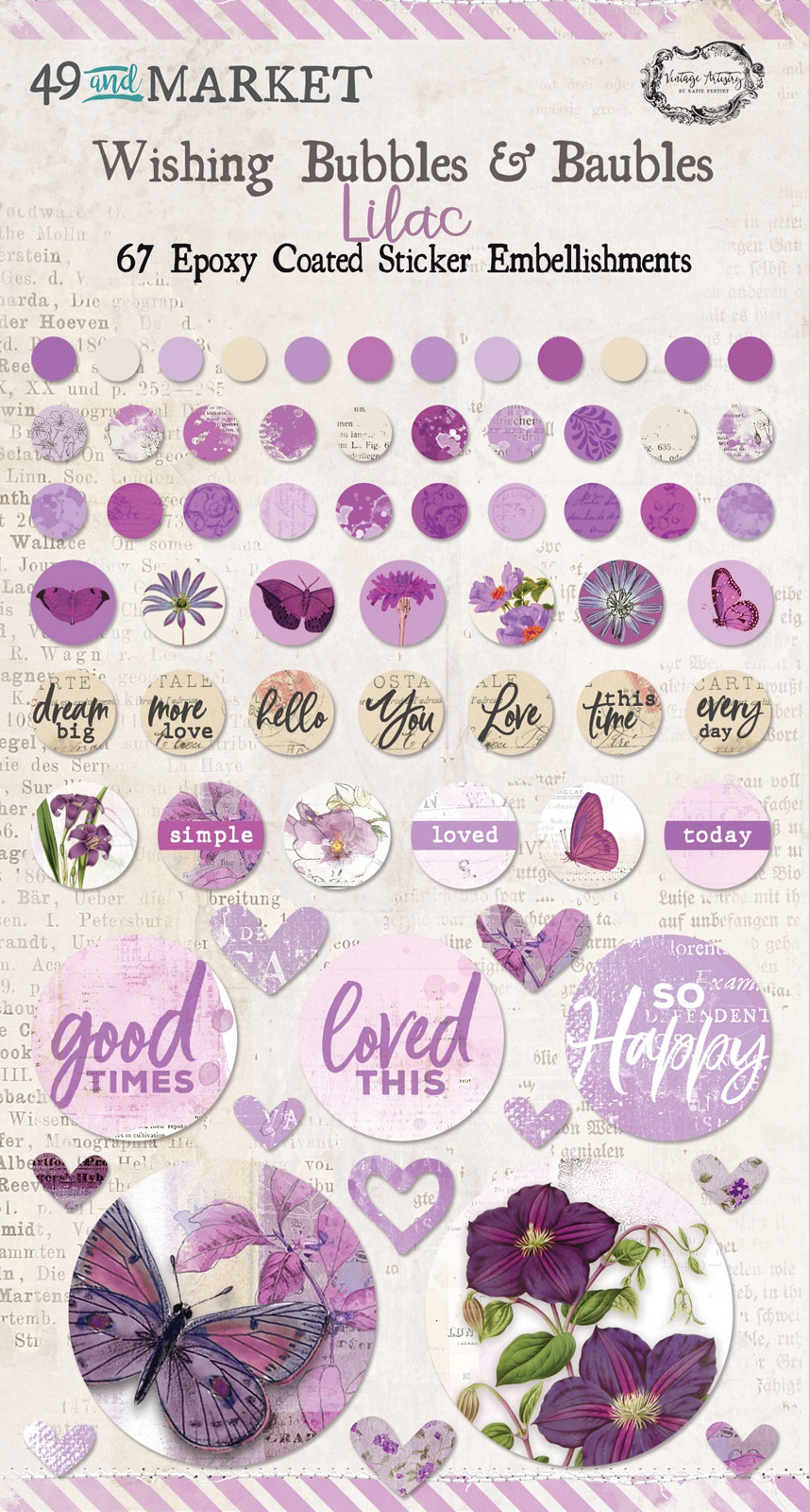 Bild von 49 And Market Epoxy Coated Wishing Bubbles & Baubles 67/Pkg-Lilac