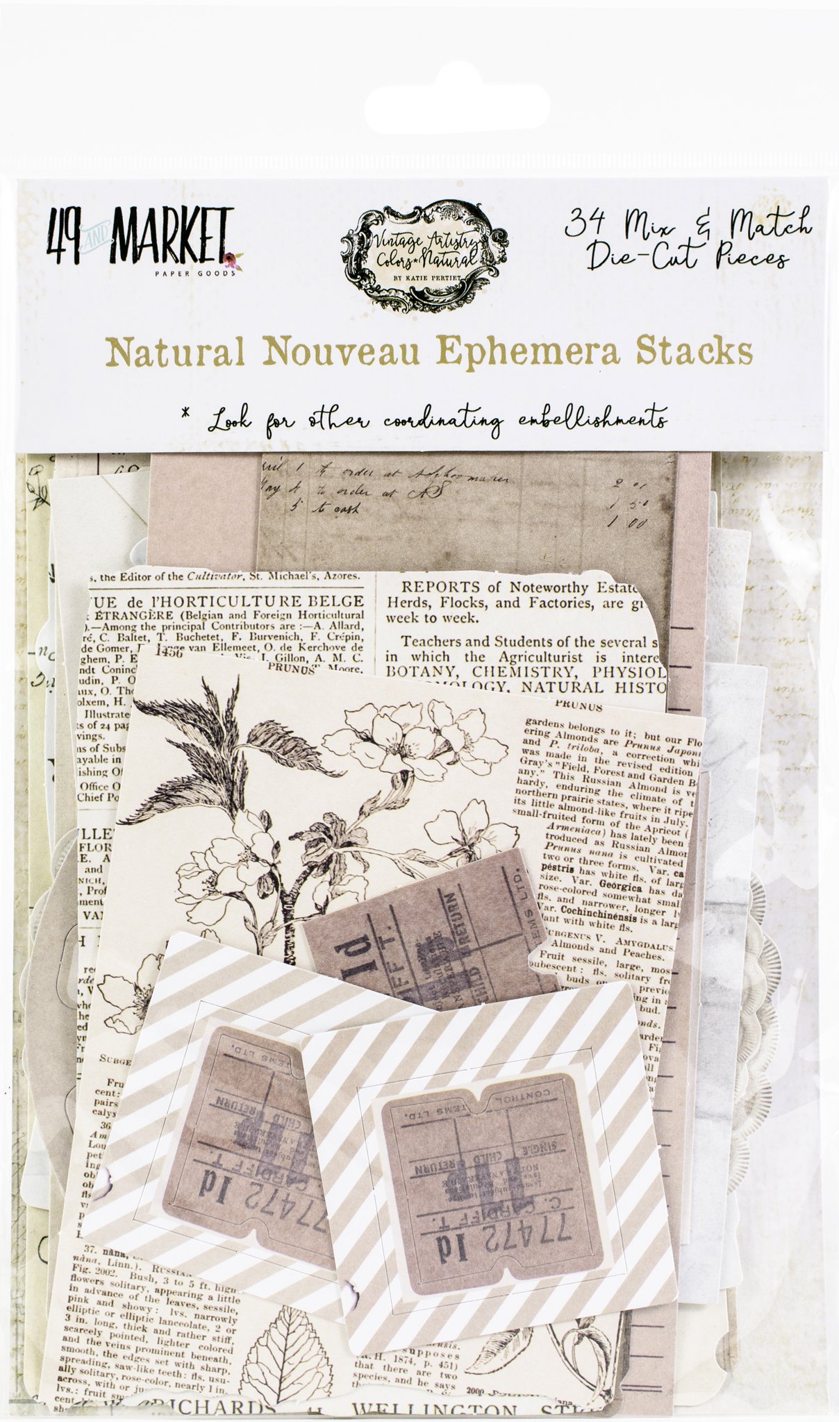 Bild von Vintage Artistry Natural Nouveau Ephemera Stack-