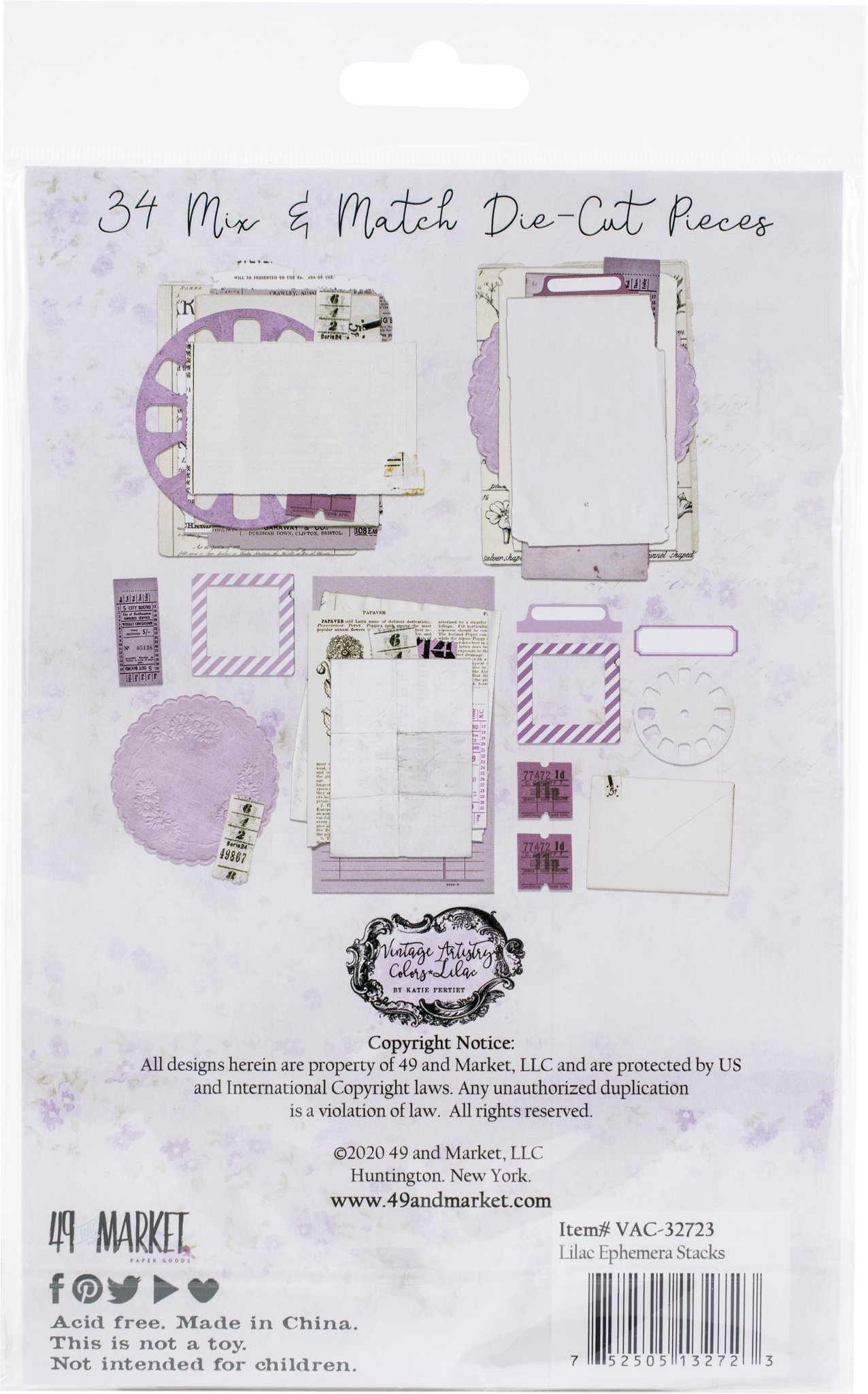 Bild von Vintage Artistry Lilac Ephemera Stack-