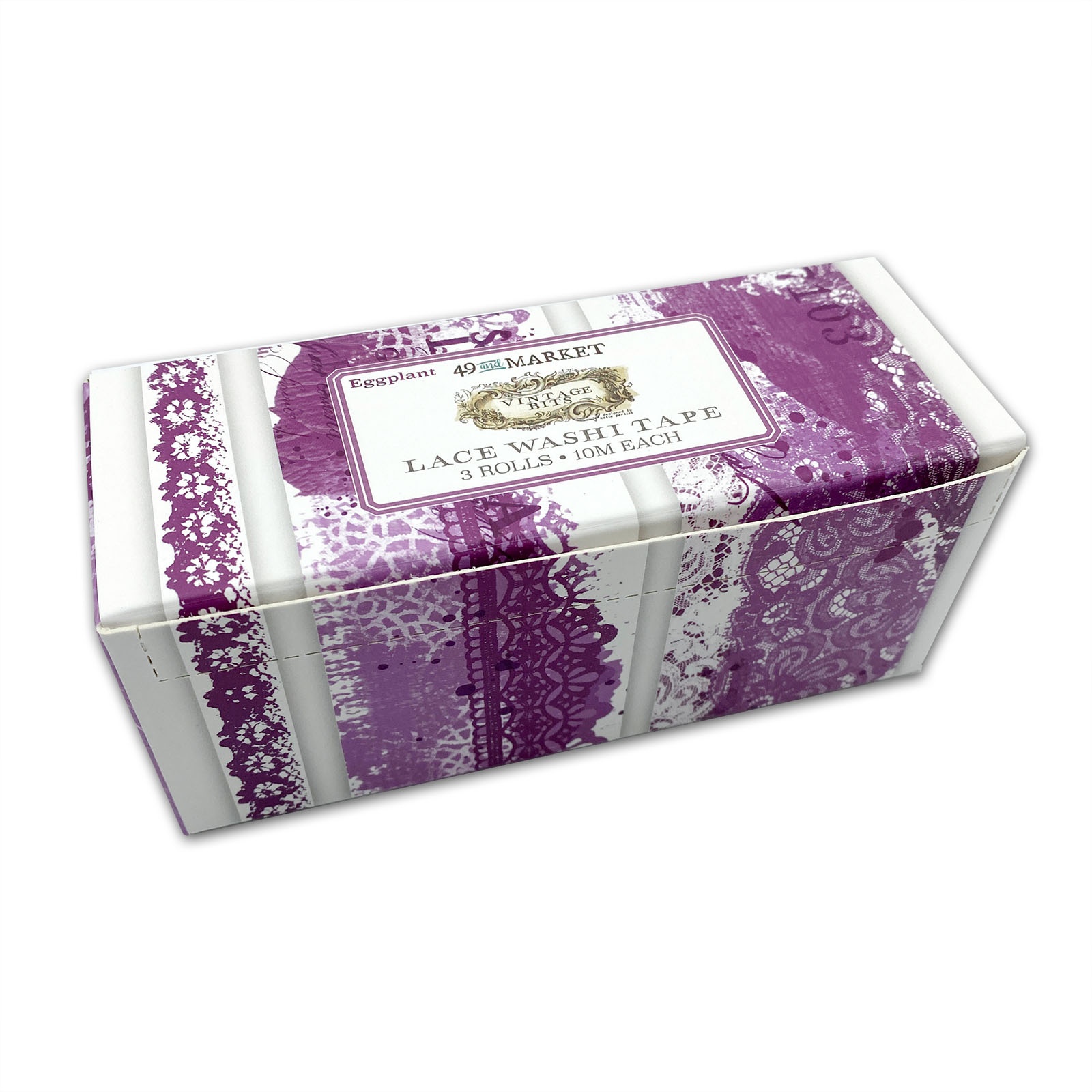 Bild von 49 And Market Vintage Bits Lace Washi Tape Set 3/Pkg-Eggplant