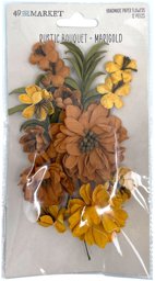 Bild von 49 And Market Rustic Bouquet Paper Flowers 12/Pkg-Marigold