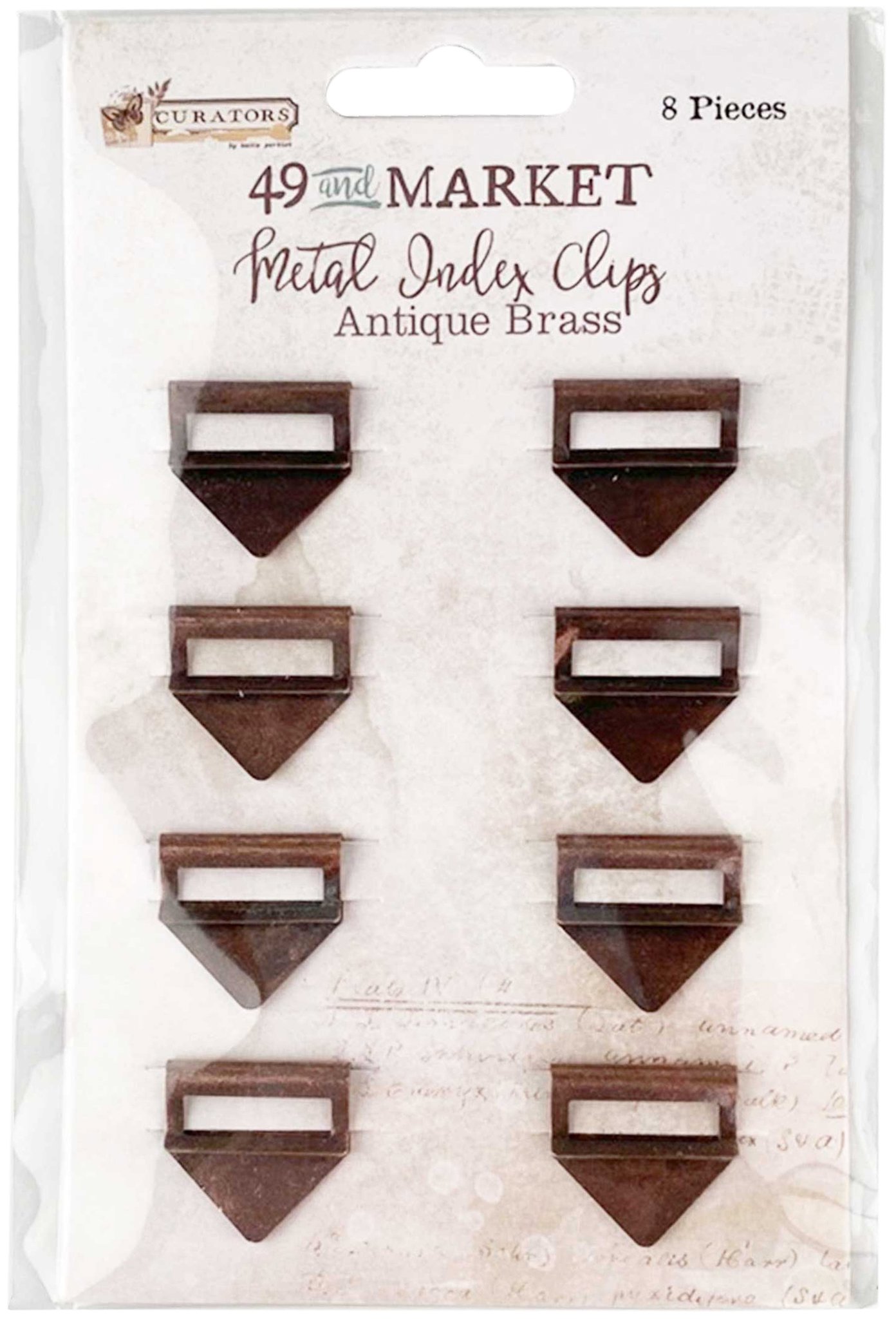 Bild von 49 And Market Curators Essential Metal Index Clips 8/Pkg-Antique Brass
