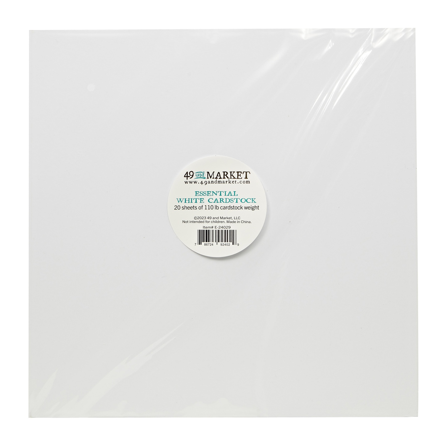 Bild von 49 And Market Essential Cardstock 12"X12" 5/Pkg-White