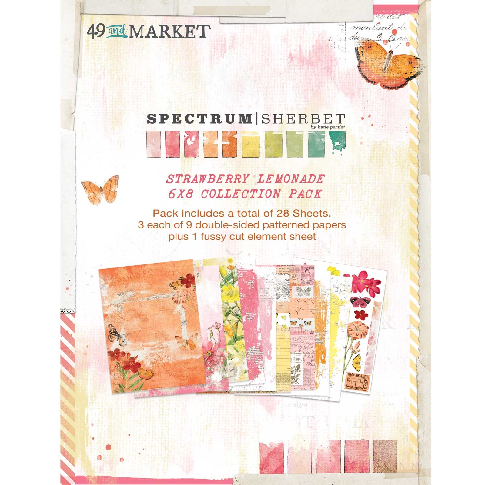 Bild von 49 And Market Collection Pack 6"X8"-Spectrum Sherbet- Strawberry Lemonade