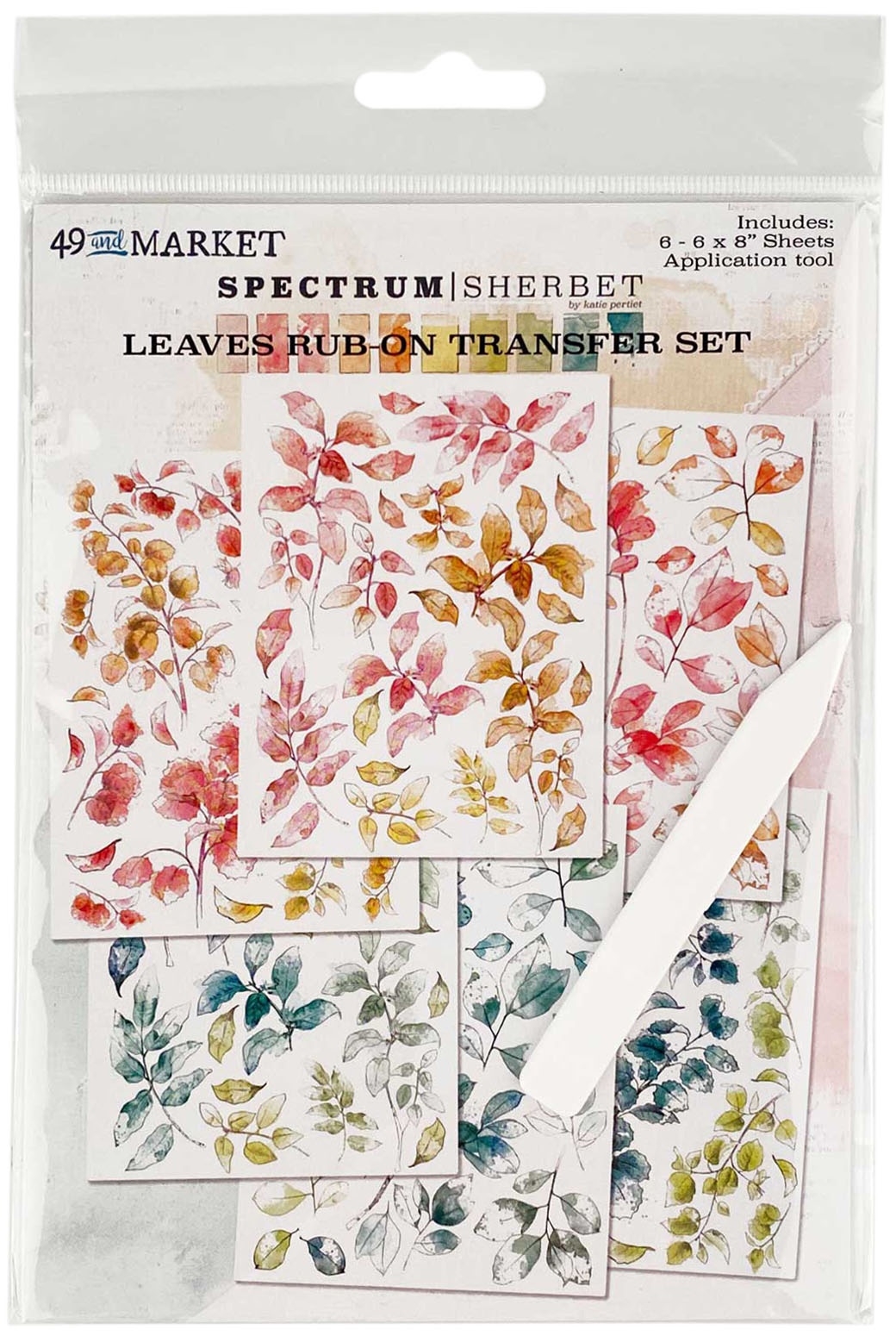 Bild von Spectrum Sherbet Rub-Ons 6"X8" 6/Sheets-Leaves