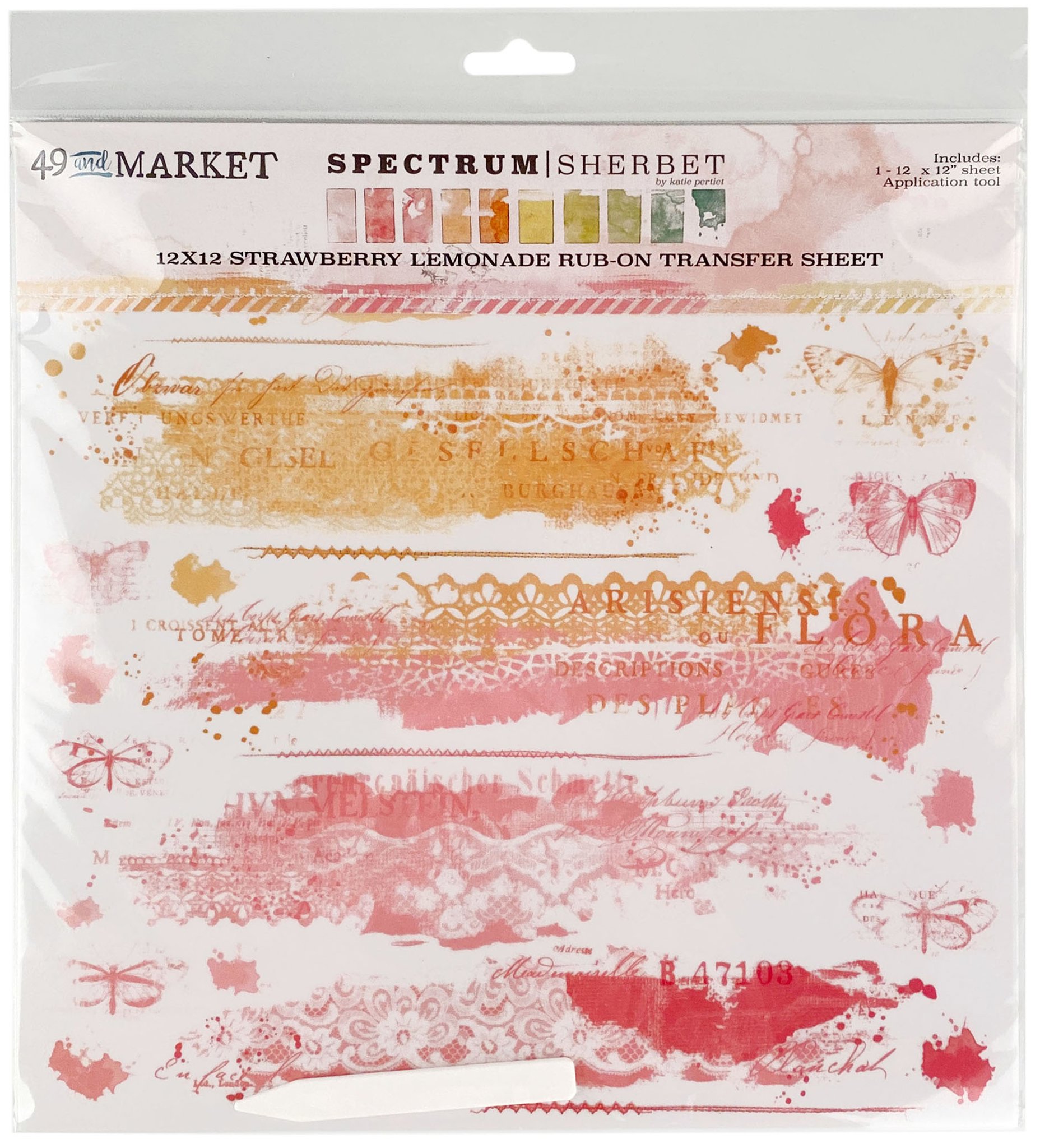 Bild von Spectrum Sherbet Rub-Ons 12"X12" 1/Sheet-Strawberry Lemonade