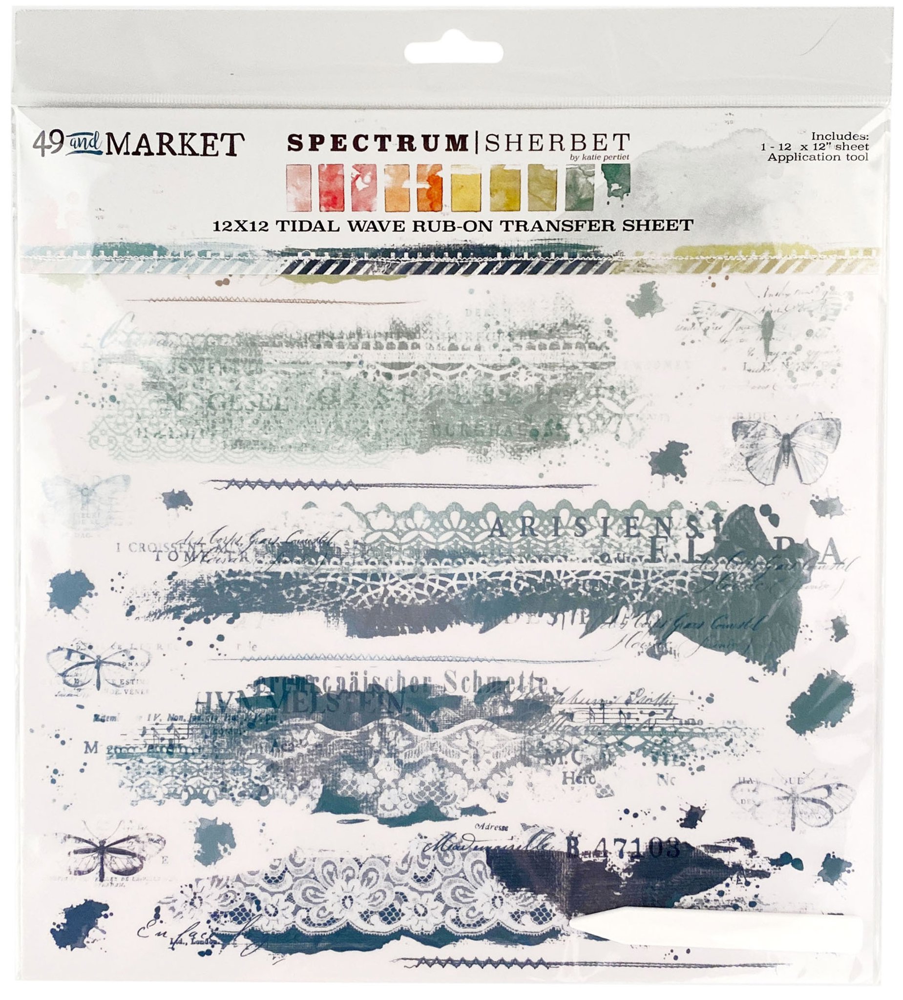 Bild von Spectrum Sherbet Rub-Ons 12"X12" 1/Sheet-Tidal Wave