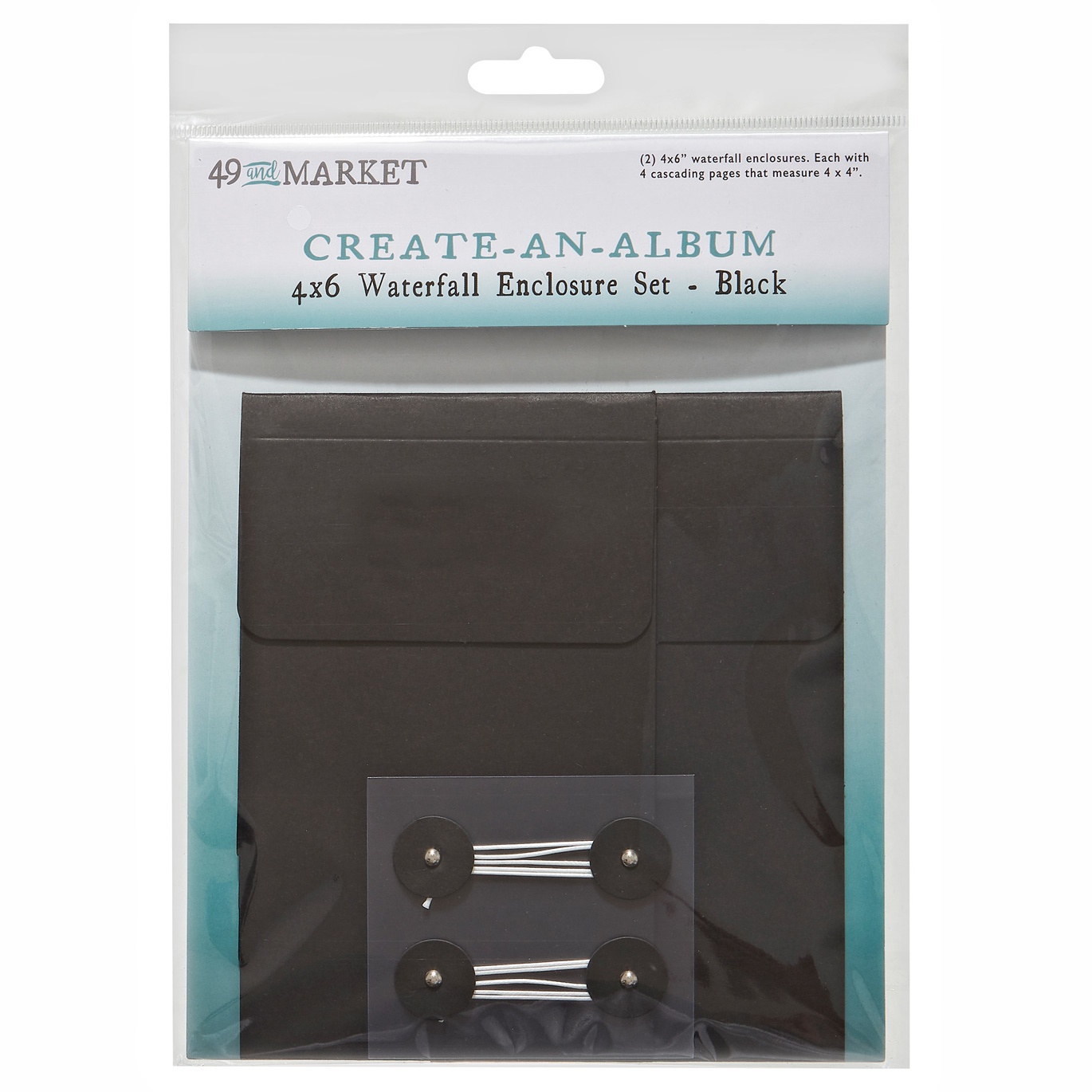 Bild von 49 And Market Create-An-Album Waterfall Enclosure Set 4"X6"-Black