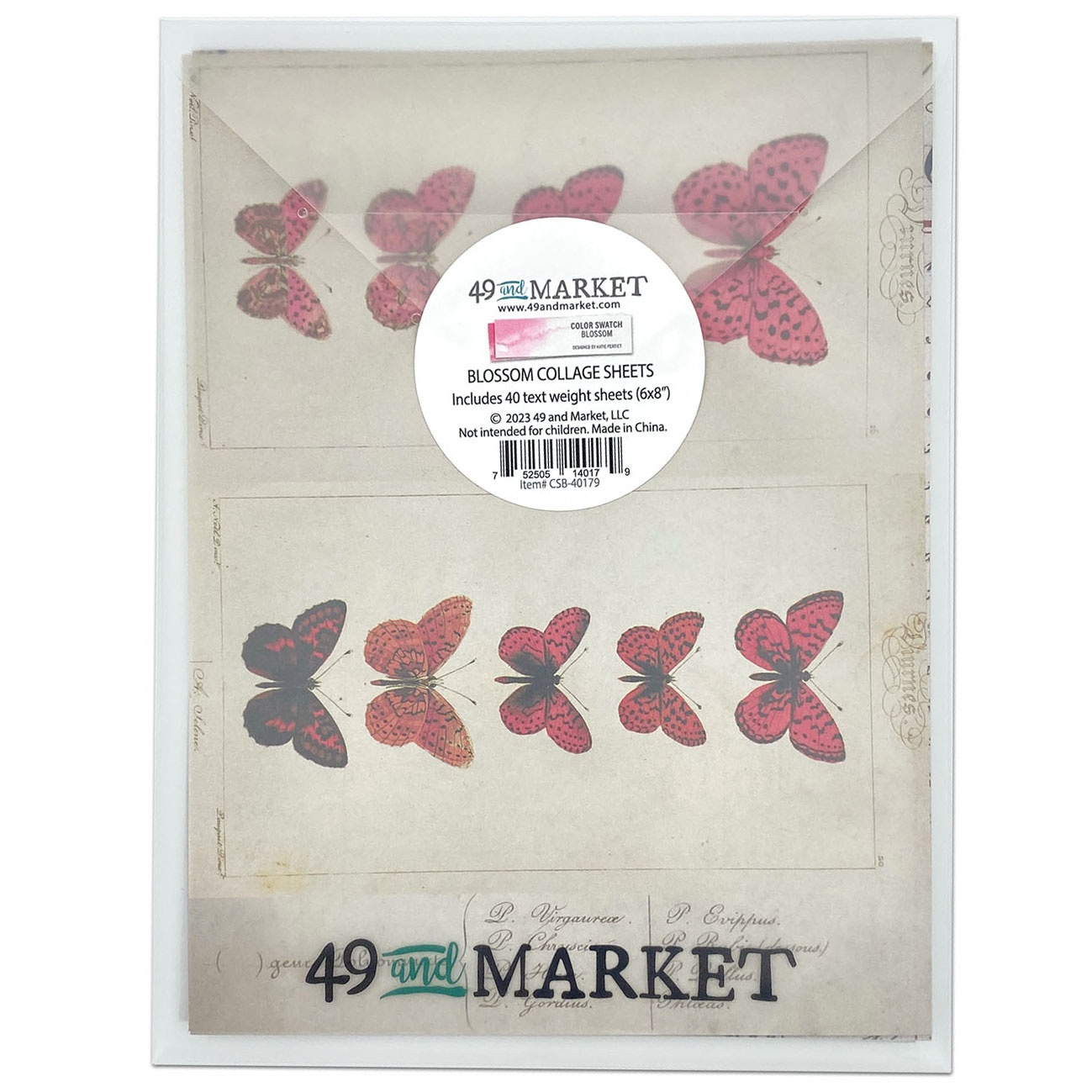 Bild von 49 And Market Collage Sheets 6"X8" 40/Pkg-Color Swatch: Blossom