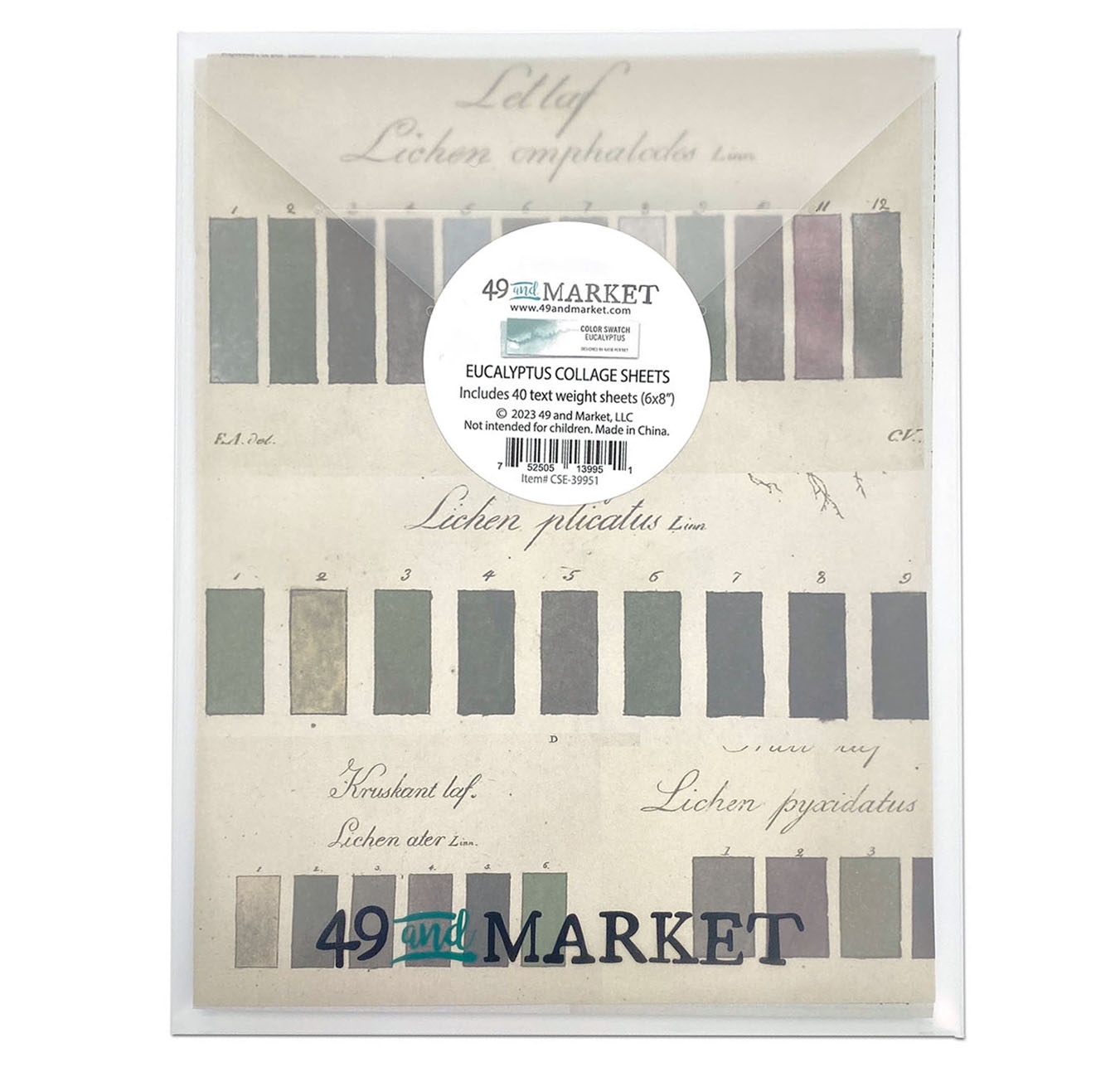 Bild von 49 And Market Collage Sheets 6"X8" 40/Pkg-Color Swatch: Eucalyptus