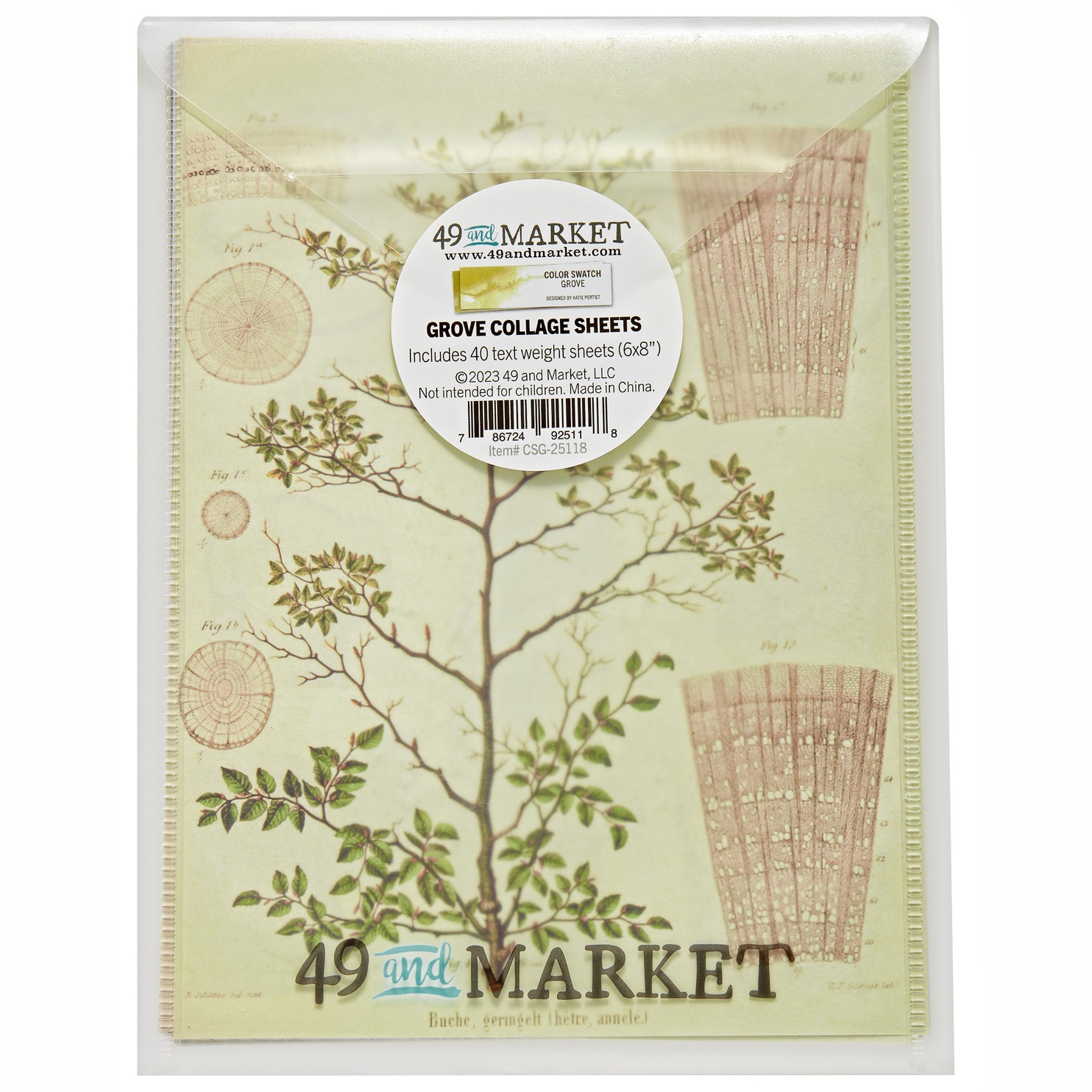 Bild von 49 And Market Collage Sheets 6"x8" 40/Pkg-Color Swatch: Grove