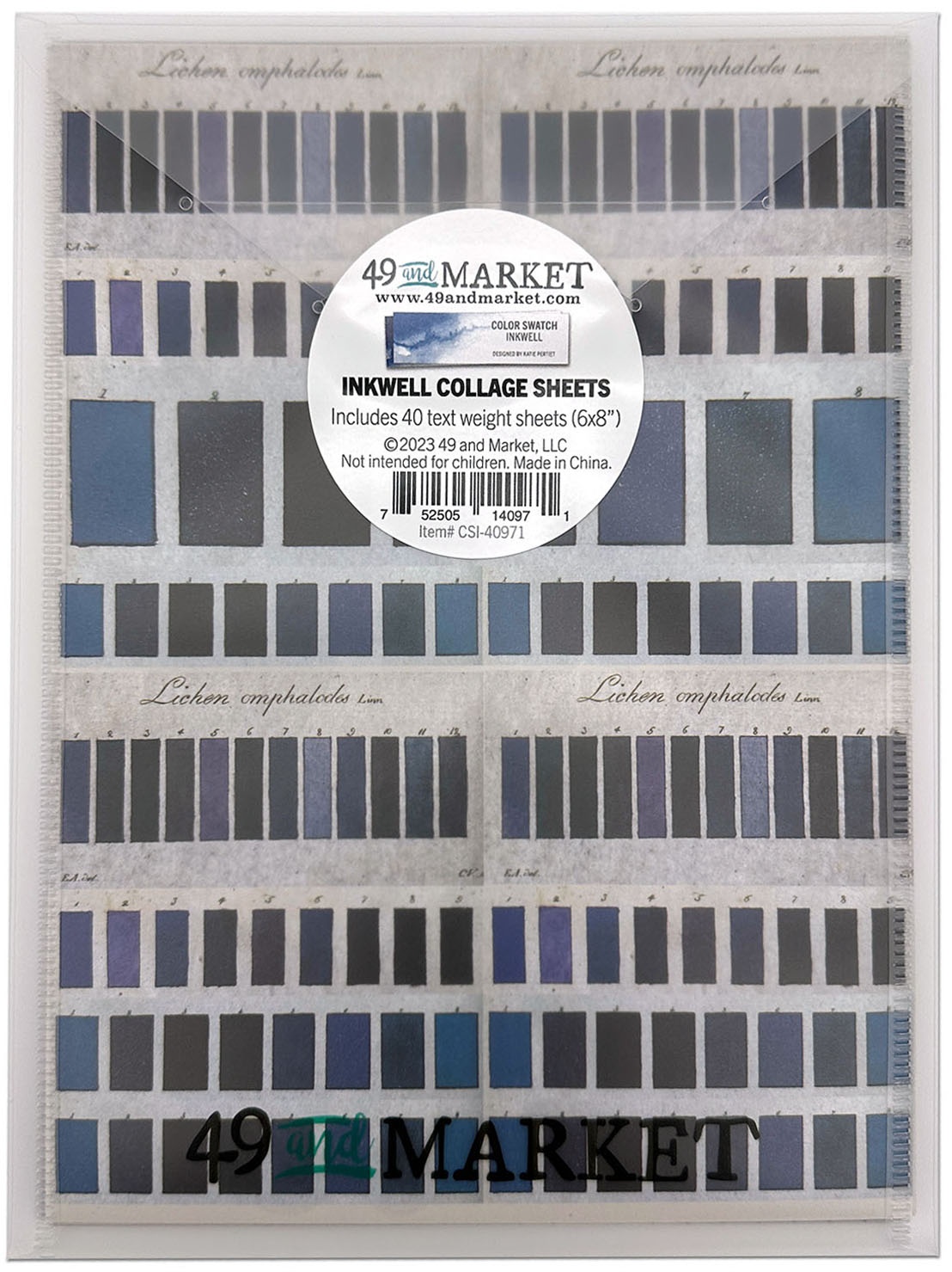 Bild von 49 And Market Collage Sheets 6"X8" 40/Pkg-Color Swatch: Inkwell