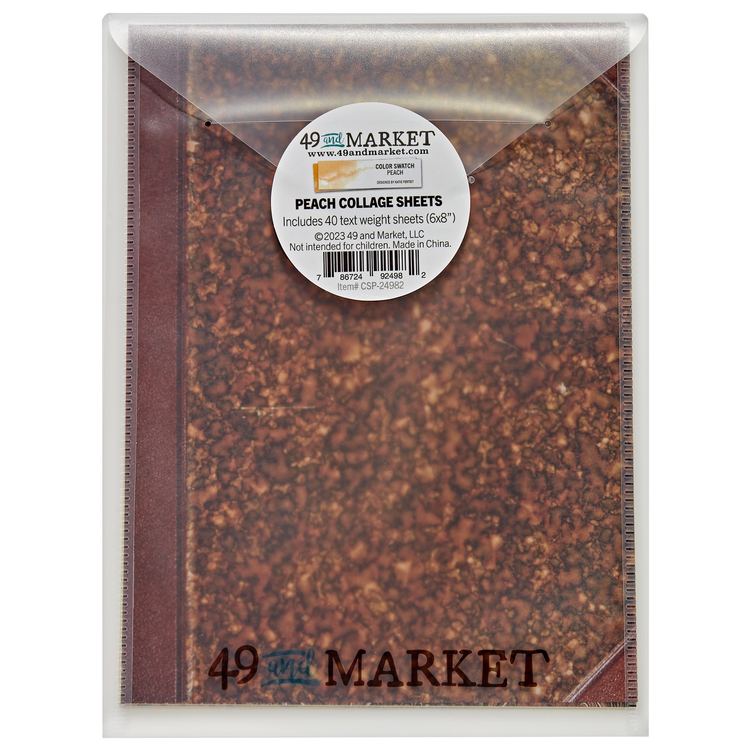 Bild von 49 And Market Collage Sheets 6"x8" 40/Pkg-Color Swatch: Peach