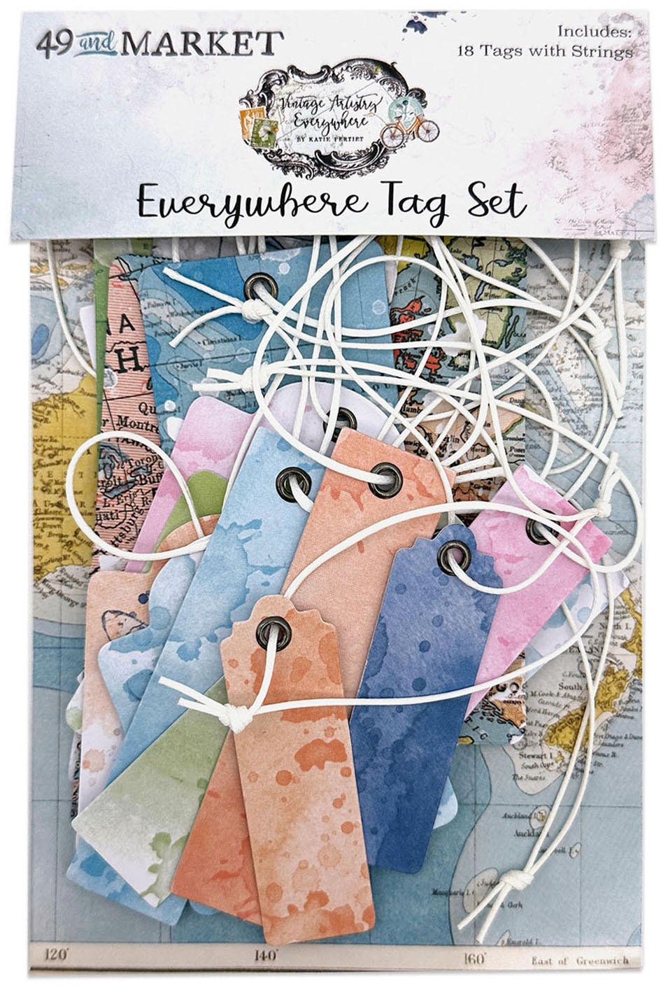 Bild von Vintage Artistry Everywhere Tag Set-18 Tags With Strings