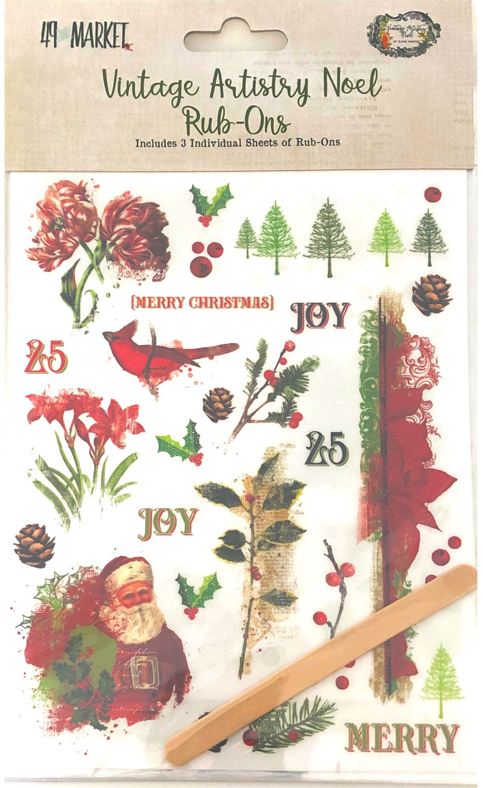 Bild von Vintage Artistry Noel Rub-Ons 6"X8" 3/Sheets-