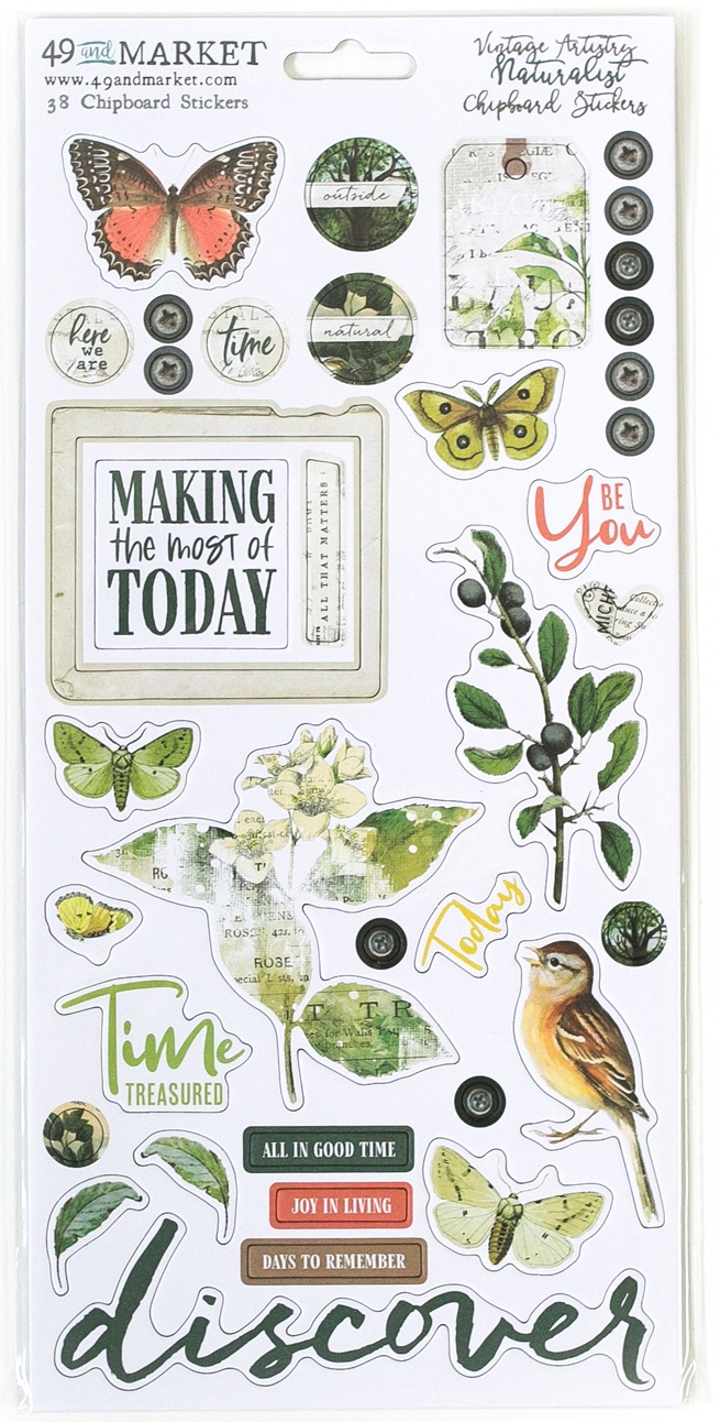 Bild von Vintage Artistry Naturalist Chipboard Stickers 6"X12"- 