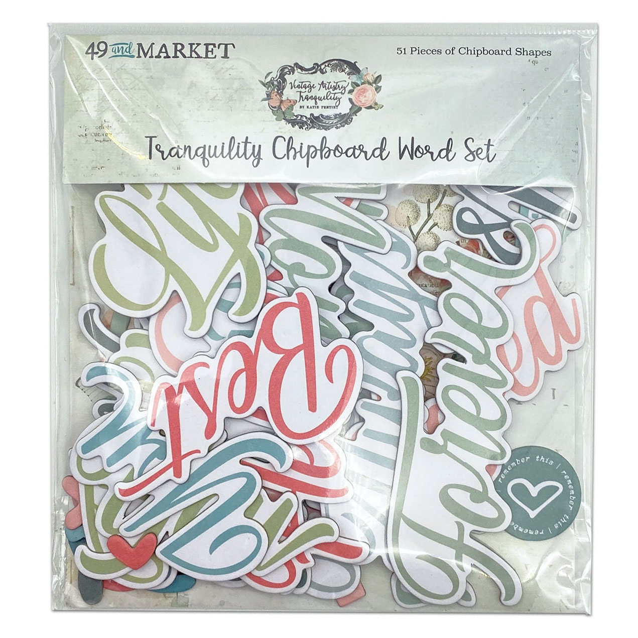 Bild von Vintage Artistry Tranquility Chipboard Word Set- 