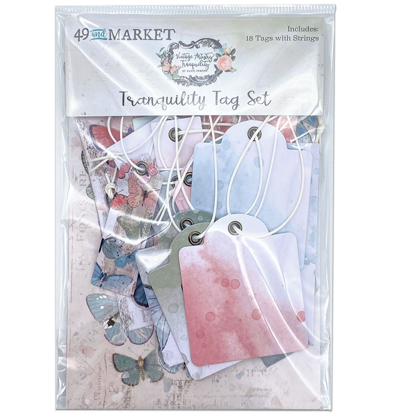 Bild von Vintage Artistry Tranquility Tag Set-18 Tags With Strings