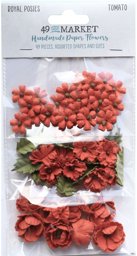Bild von 49 And Market Royal Posies Paper Flowers 49/Pkg-Tomato