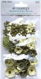 Bild von 49 And Market Royal Posies Paper Flowers 49/Pkg-Olive