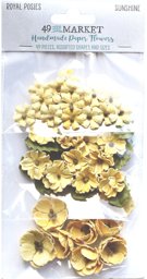 Bild von 49 And Market Royal Posies Paper Flowers 49/Pkg-Sunshine