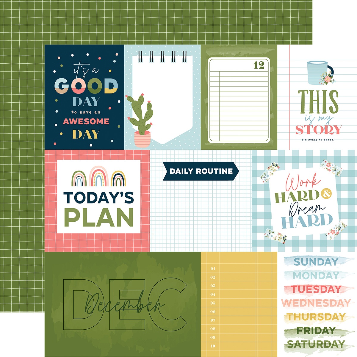 Bild von Day In The Life Cardstock 5 Blatt  12"X12"-December 