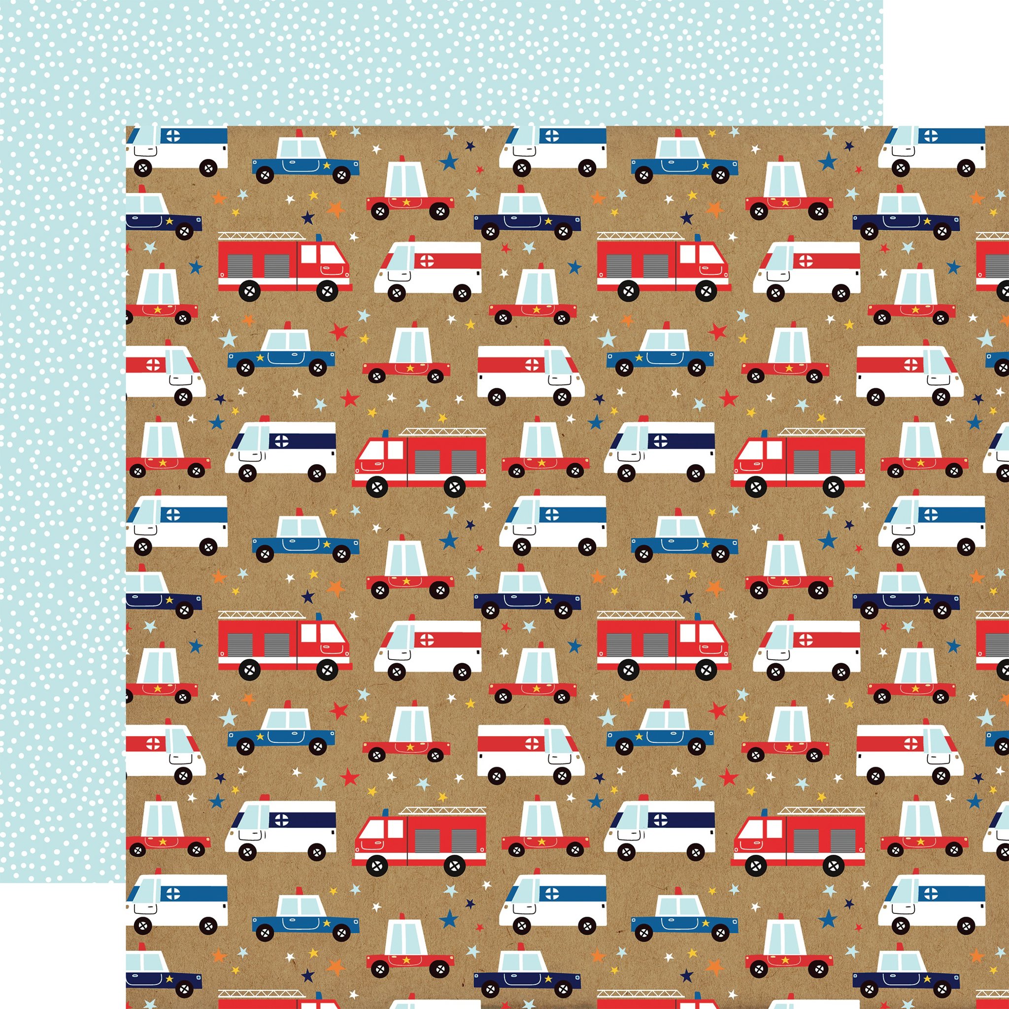 Bild von First Responder Cardstock 5 Blatt  12"X12"-Emergency Vehicles 