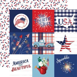 Bild von Fourth Of July Cardstock 5 Blatt  12"X12"-American Made 