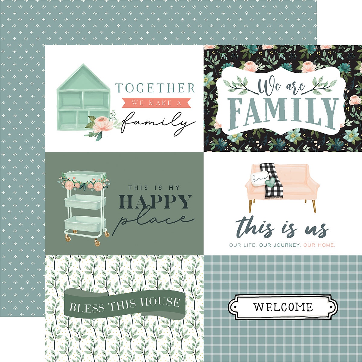 Bild von Gather At Home Cardstock 5 Blatt  12"X12"-Multi Journaling Cards 