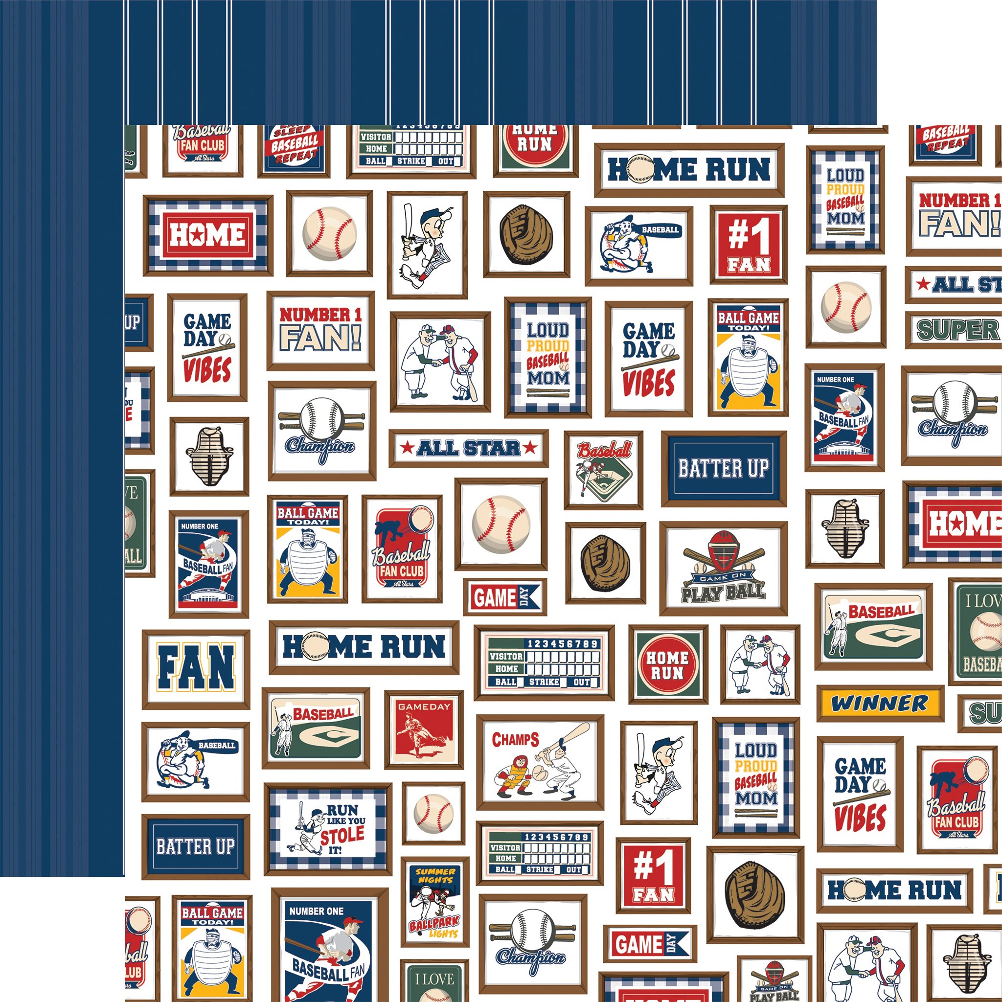 Bild von Home Run Cardstock 5 Blatt  12"X12"-4"X6" Journaling Cards 