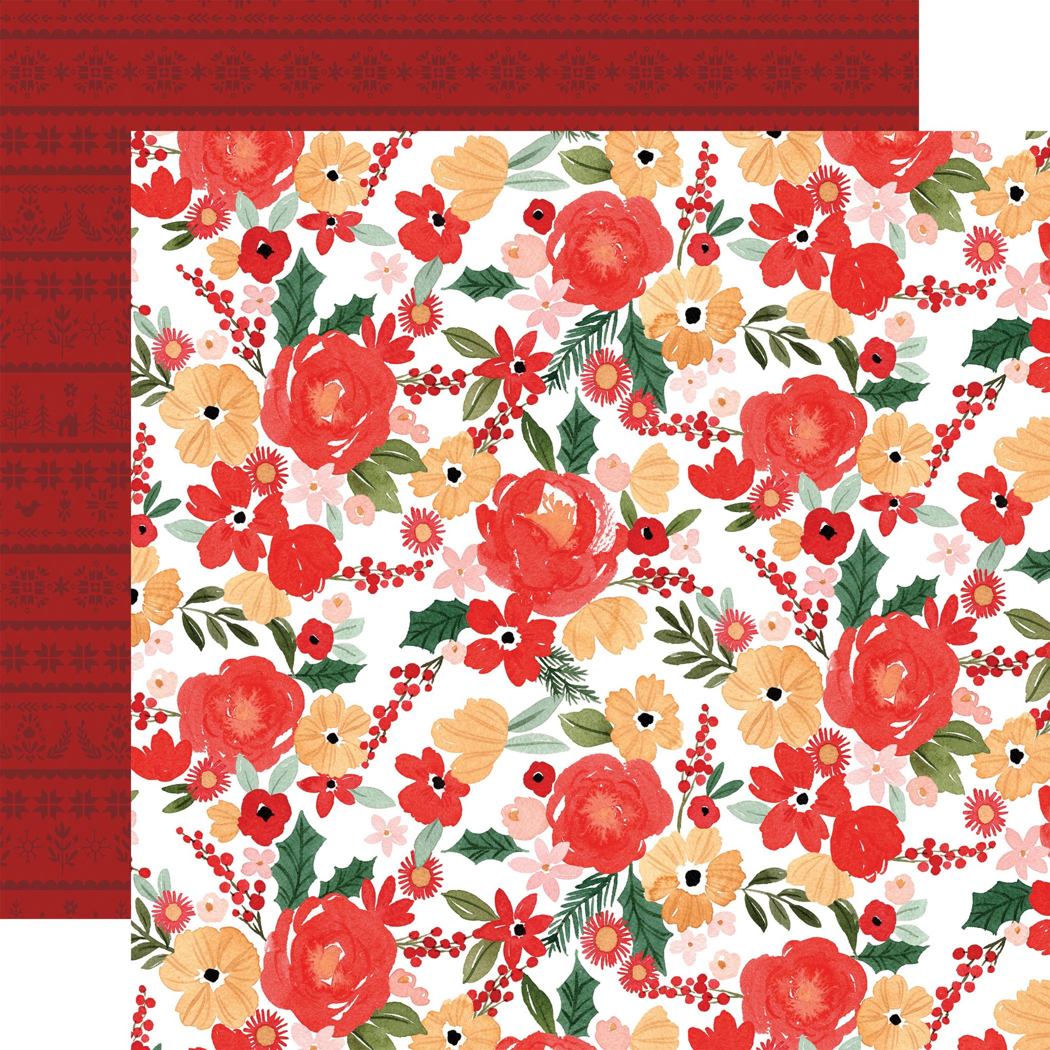 Bild von Joyful Christmas Cardstock 5 Blatt  12"X12"-Joyful Small Floral 