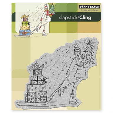 Bild von Penny Black Cling Stamp DASHING THROUGH SNOW