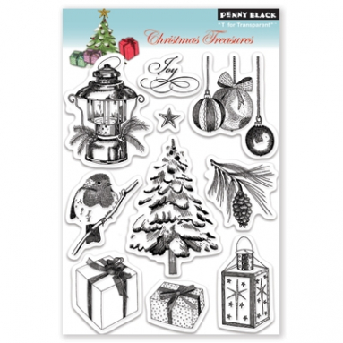 Bild von Penny Black Cling Stamp CHRISTMAS TREASURES