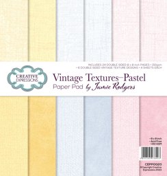 Bild von Creative Expressions Double-Sided Paper Pad 8"X8" 24/Pkg-Vintage Textures-Pastel By Jamie Rodgers