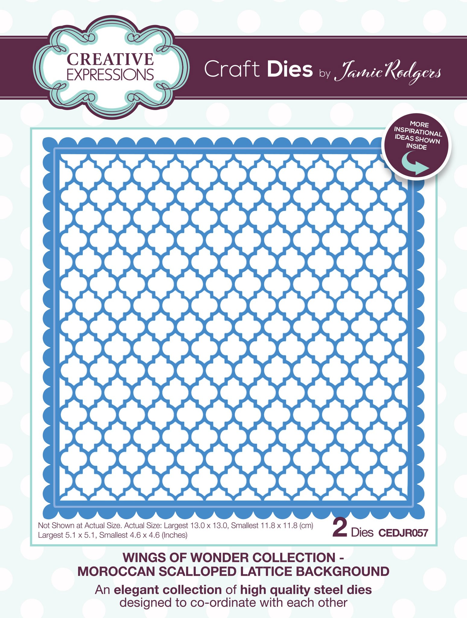 Bild von Creative Expressions Craft Dies Moroccan Scalloped Lattice Background