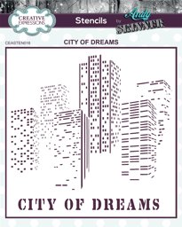 Bild von Creative Expressions 7"X7" Stencil By Andy Skinner-City Of Dreams